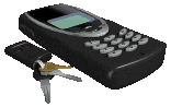 Cell phone, keys buttons light up
